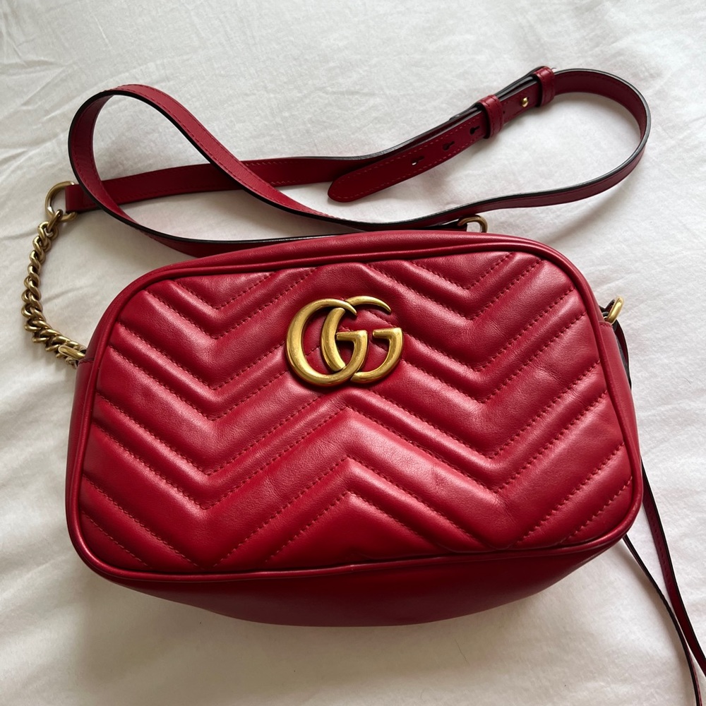 GG Marmont small matelassé shoulder bag with original dust bag included